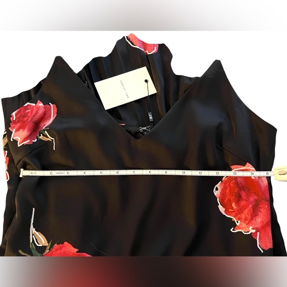 Anthropologie Adelyn Rae Sleeveless V-Neck Pleated Slip Midi Dress - Picture 9 of 10